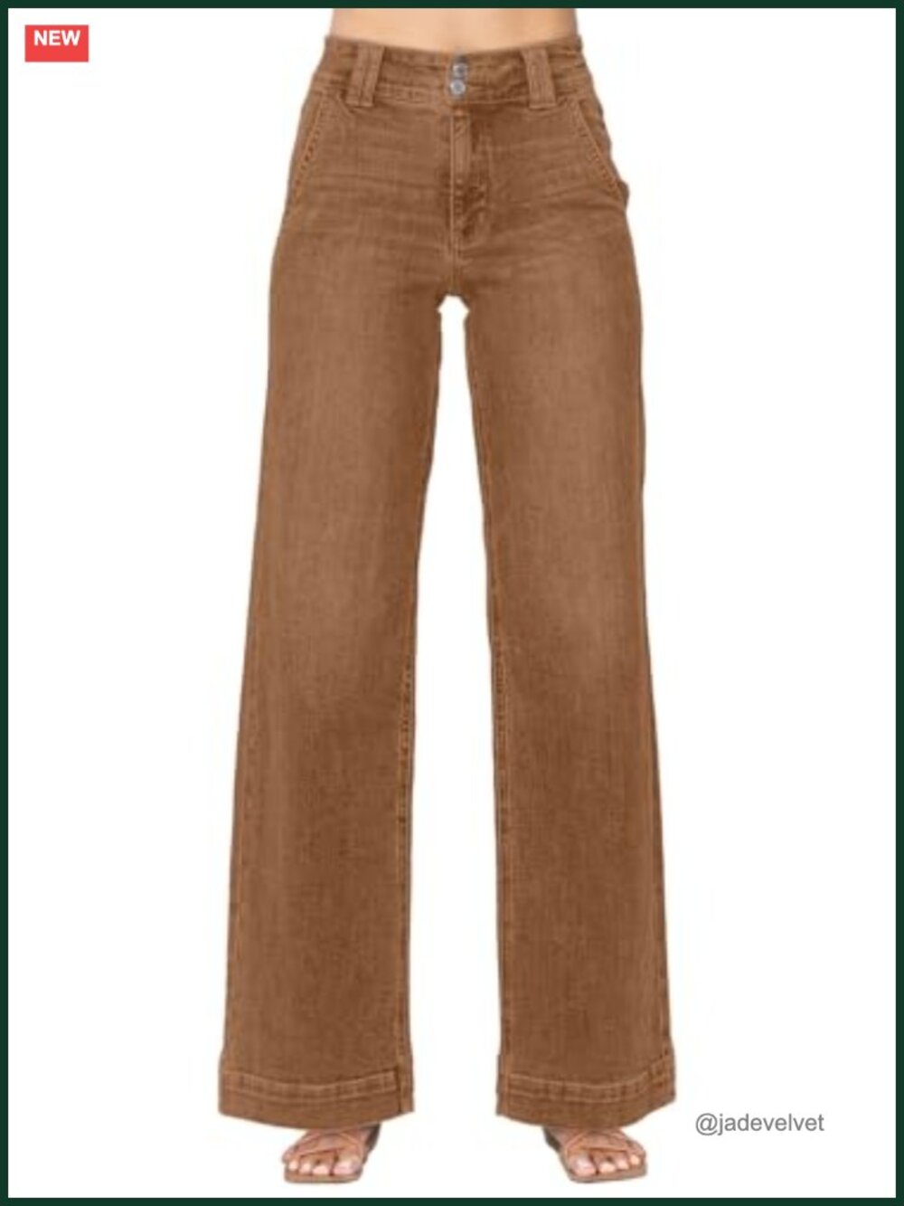 High Waisted Wide Leg Straight Jeans Stretchy Denim